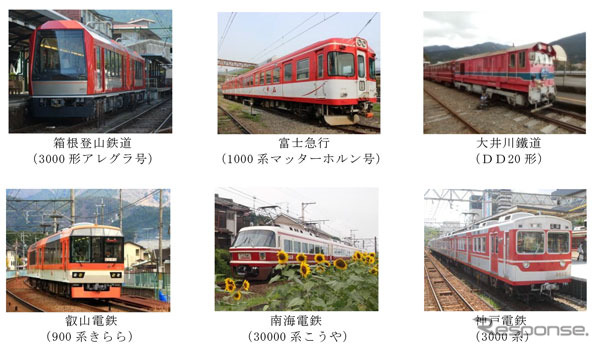 急勾配の鉄道路線を運営している「パーミル会」6社は各社ごとに自社の鉄道車両をデザインしたピンバッジを発売する。