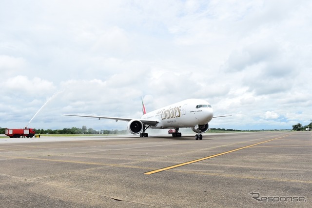 エミレーツ航空、ドバイ＝ヤンゴン＝ハノイ線を開設（ヤンゴン空港）