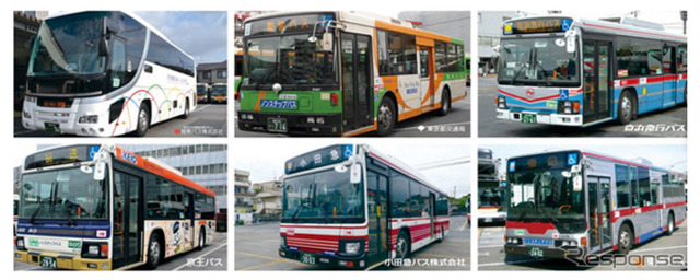 バス会社各社の車両