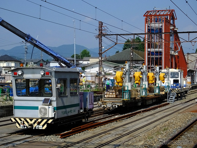 改修工事中の下今市駅