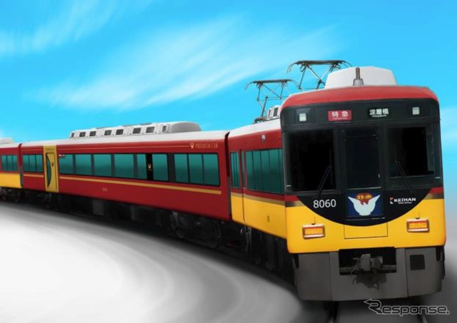 「プレミアムカー」を連結した8000系のイメージ。