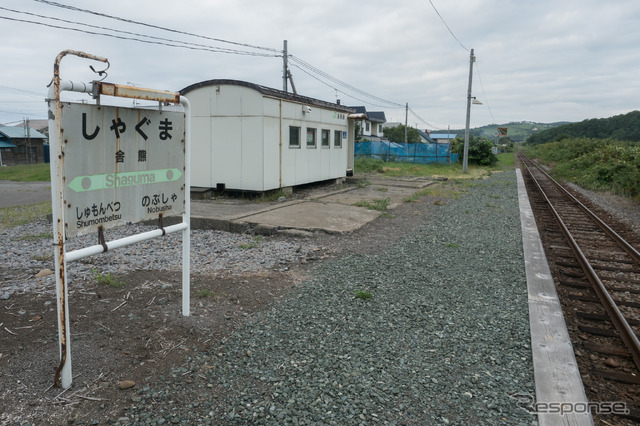 舎熊（しゃぐま）駅は国鉄時代から通じての正式な駅だったが、平均乗降客数は1人以下。