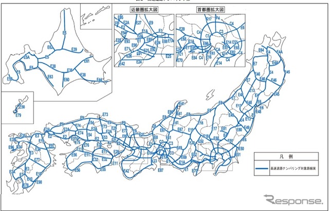 番号付けする高速道路の案