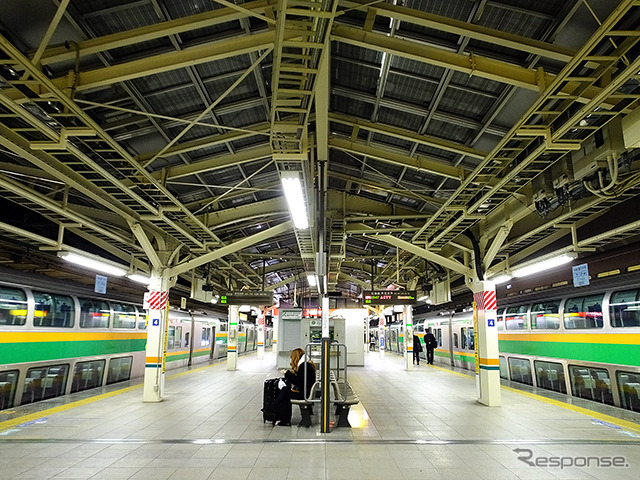 荷物は東京駅構内や同駅周辺の指定された範囲の施設まで運ぶ。写真は東京駅9・10番線ホーム。
