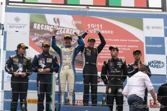 根本悠生がイタリアGT選手権デビューで初優勝