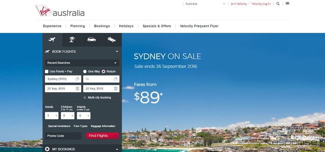 ヴァージン・オーストラリア航空公式サイト