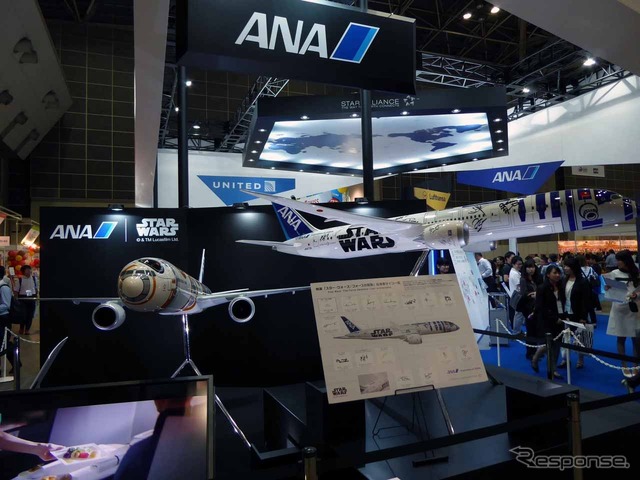 ANAではスターウォーズのモデルプレーンを展示