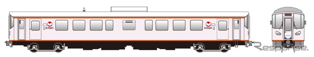 一般から募集するデザインの範囲は斜線が引かれた部分。車体の下部と上部にオレンジの着色部が設けられる。