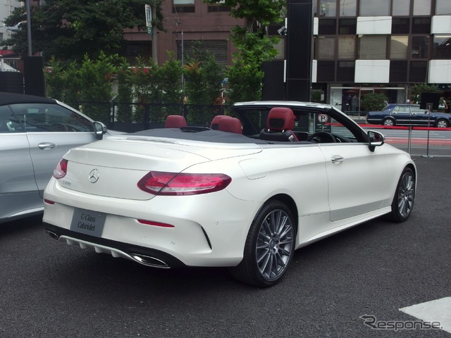 メルセデスベンツ Cクラス カブリオレ発表会(9月28日、Mercedez-Benz Connection)。 〈撮影 高木啓〉