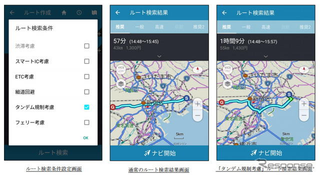 ツーリングサポーター タンデム規制考慮ルート