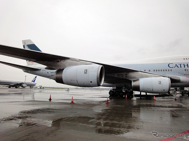 キャセイパシフィック航空B747旅客機の最終運航(羽田→香港、10月1日)を担ったB-HUJ機
