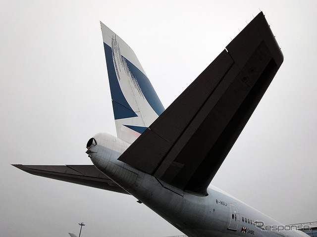 キャセイパシフィック航空B747旅客機の最終運航(羽田→香港、10月1日)を担ったB-HUJ機