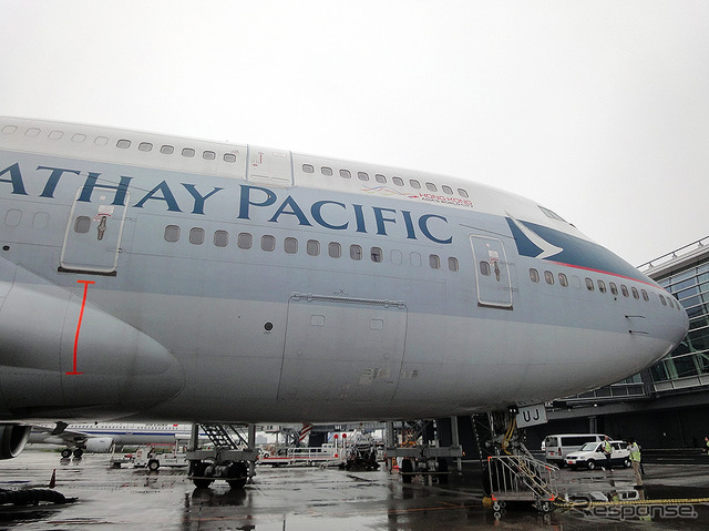 キャセイパシフィック航空B747旅客機の最終運航(羽田→香港、10月1日)を担った登録記号B-HUJ機