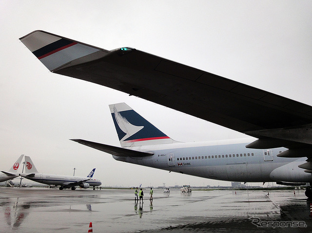 キャセイパシフィック航空B747旅客機の最終運航(羽田→香港、10月1日)を担った登録記号B-HUJ機