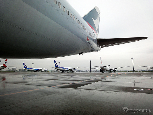キャセイパシフィック航空B747旅客機の最終運航(羽田→香港、10月1日)を担った登録記号B-HUJ機