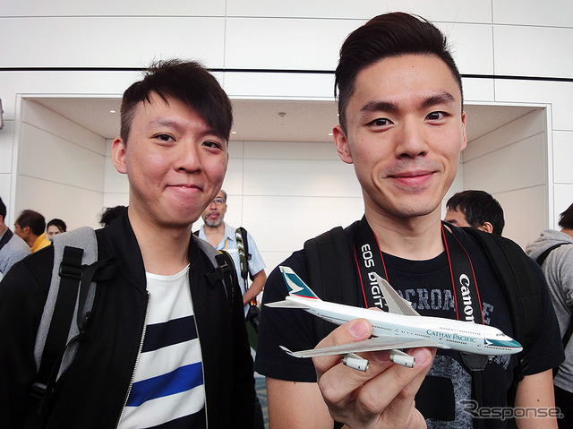 キャセイパシフィック航空B747旅客機の最終運航(羽田→香港、10月1日)、羽田空港出発前セレモニーのようす