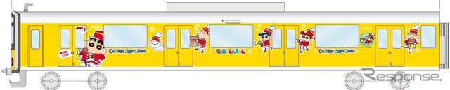 「クレヨンしんちゃんラッピングトレイン」(先頭車)のイメージ。11月3日から運行される。
