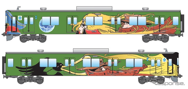 会場では新旧の「銀河鉄道999デザイン電車」が展示される。画像は2代目「999デザイン電車」のイメージ。