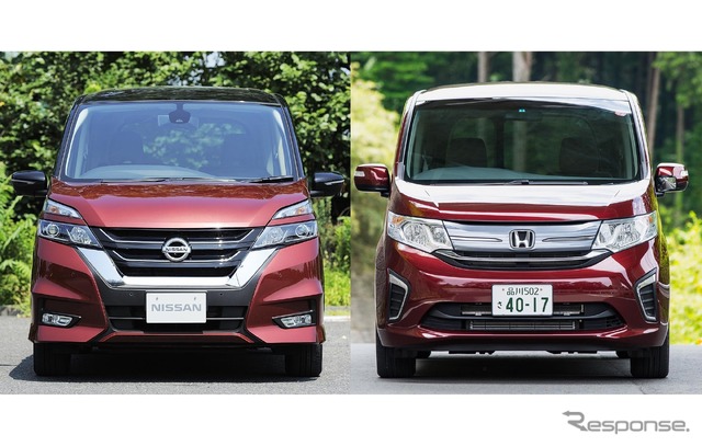 日産セレナ新型(左)とホンダステップワゴン(右)を比較試乗