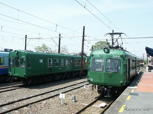 熊本電鉄の5000形は今年2月までに全て引退した。写真は熊本電鉄で営業運転を行っていた頃の5000形（2005年5月）。