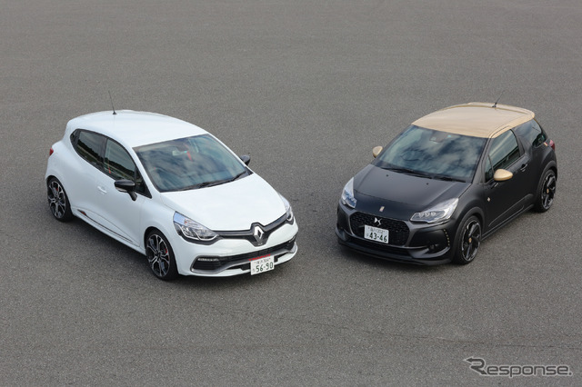 DS 3 パフォーマンス(右)とルノー ルーテシアRSトロフィー(左)