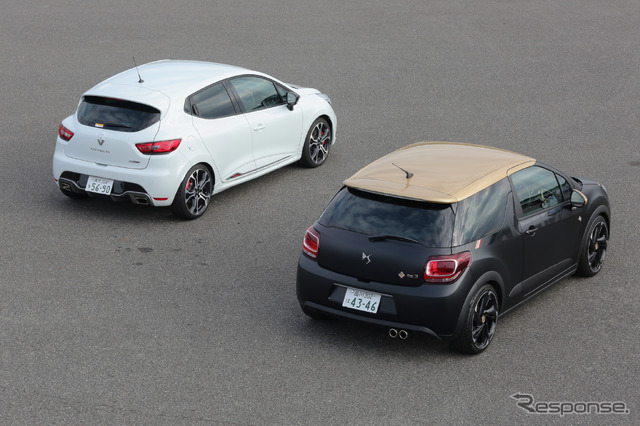 DS 3 パフォーマンス(右)とルノー ルーテシアRSトロフィー(左)