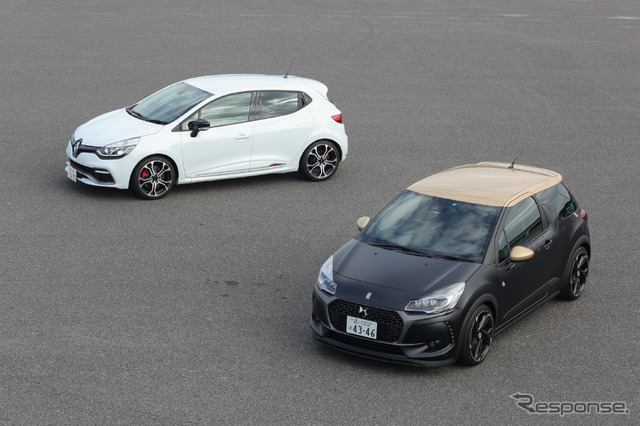 DS 3 パフォーマンス(右)とルノー ルーテシアRSトロフィー(左)