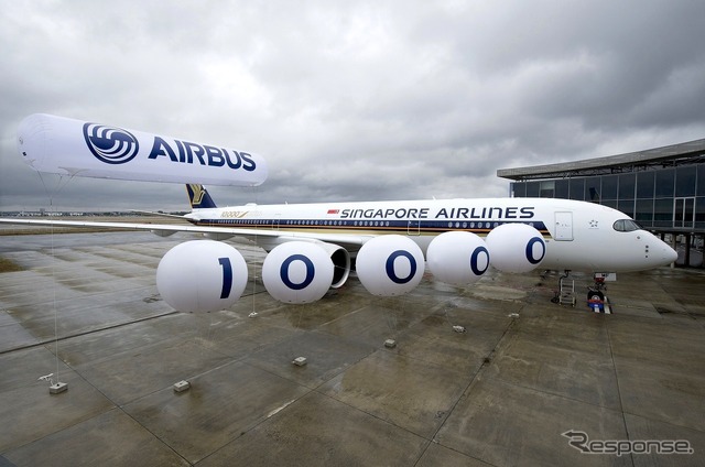 エアバス機の累計納入10000機を達成して記念式典を開催　(c) AIRBUS