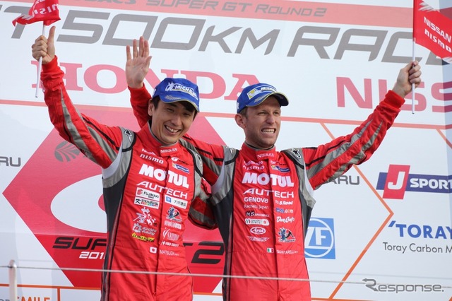 [GT500]MOTUL AUTECH GT-Rの松田次生（左）とロニー・クインタレッリ（右）