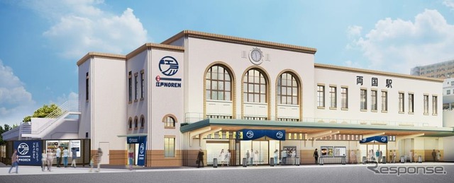 リニューアル後の両国駅旧駅舎のイメージ。商業施設として11月25日にオープンする。