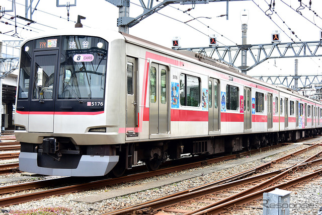 サスティナ車両(5号車、5576)を5号車を組み込む5176編成 “東急Disney電車”