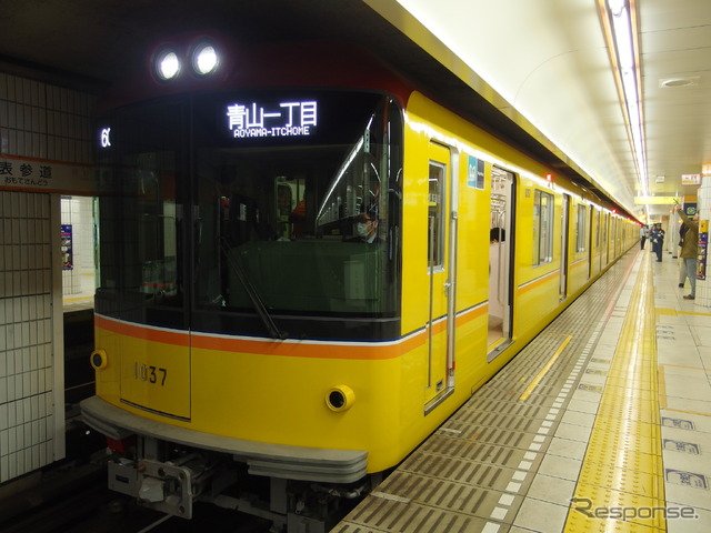 銀座線表参道駅（許可を得て撮影）