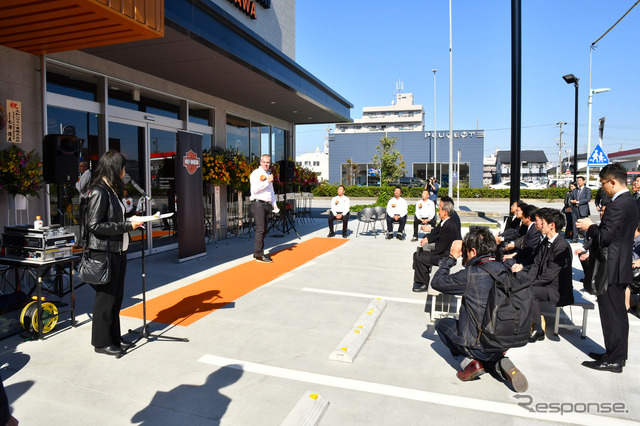 名古屋に新規オープンしたハーレーダビッドソン中川。11月5日にオープン式典を開催した。