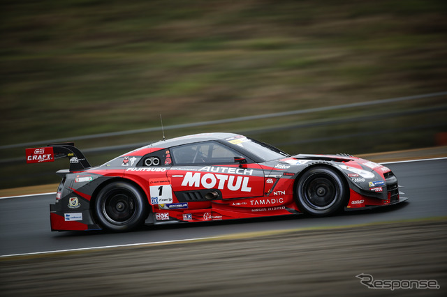 公式練習日の午後セッション、GT500のポイント首位#1 日産GT-Rは11番手タイム。