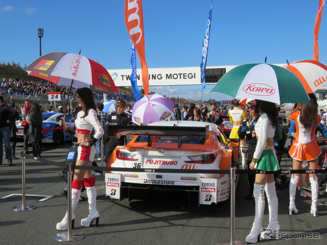 多くのレースクイーンがグリッドを華やかに彩る。