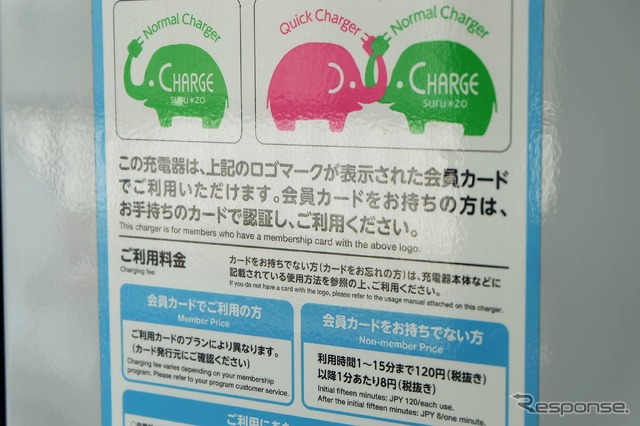 日本充電サービス(NCS)の普通充電料金はきわめて高価。非会員の場合は15分120円、その後は1分8円。NCS会員でも1分2.5円。