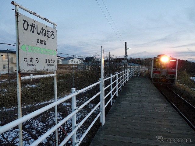 日本最東端の駅として知られる根室本線の東根室駅。同駅を含む釧路～根室間は上下分離経営への移行などを軸に協議する。