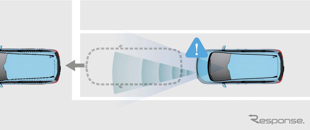 「先行車発進お知らせ機能」。停車しているとき、先行車が発進したことを知らせる