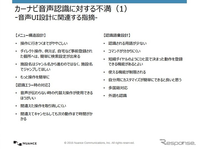 カーナビ音声認識に対する不満　その1
