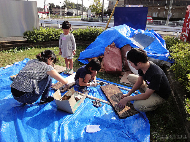 野田線車両基地の街、七光台にオープンした「Meet Up Under the Tree」（10月下旬の準備のようす）