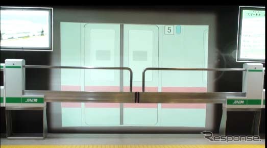 「スマートホームドア」のイメージ。12月17日から町田駅で試行的に使用を開始する。
