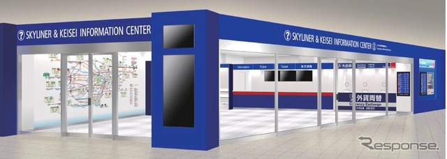総合案内カウンター「スカイライナー＆ケイセイ　インフォメーションセンター」の外観イメージ
