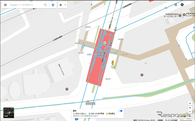 Googleストリートビューによる多摩センター駅