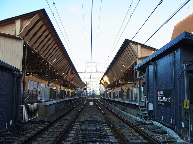 木材を積極的に使い改装した戸越銀座駅