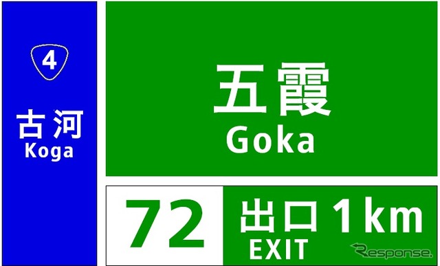 高速道路上の案内標識における行き先地名表示の特例