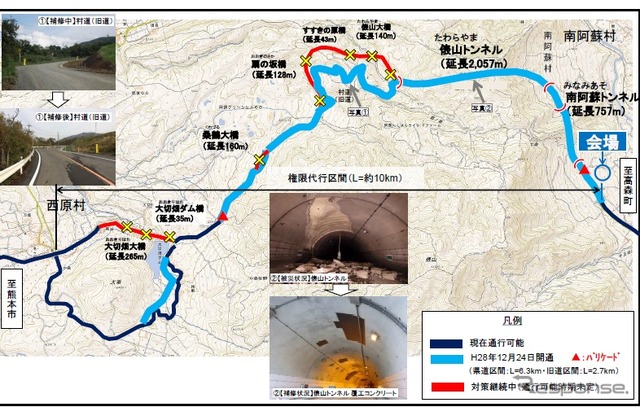 俵山トンネルルートの整備状況
