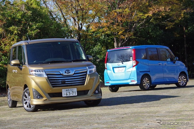 ダイハツ トールカスタム(左)とトール(右)