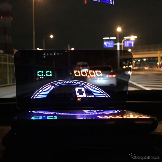 OBD II&GPS対応車載スタンド付ヘッドアップディスプレイ