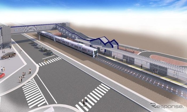 磐越西線に新設される郡山富田駅のイメージ。同線は列車の増発なども行われる。