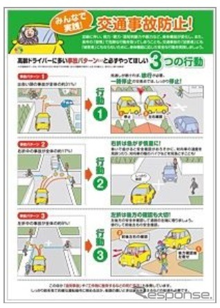 高齢者の交通事故注意喚起チラシ